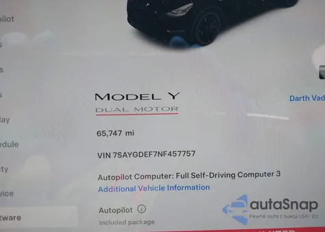 2022 Tesla Model Y Performance Dual Motor All-Wheel Drive из США, поврежденный, VIN 7SAYGDEF7NF457757